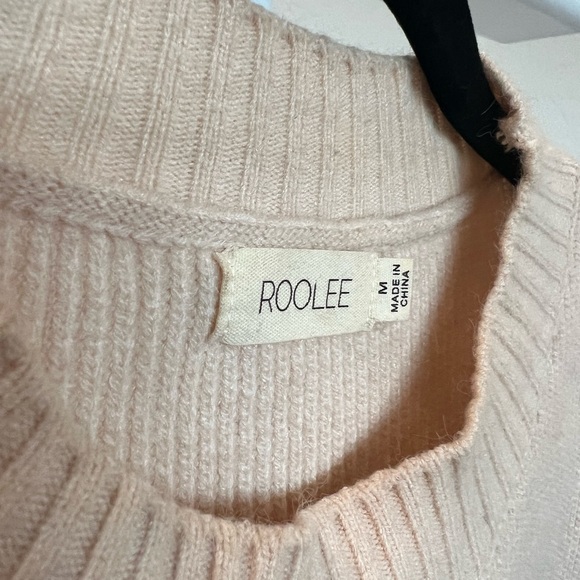 Roolee M Cream Pink Olive Green High Neck
Knit Sweater - Picture 3 of 5